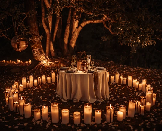 A candlelit evening